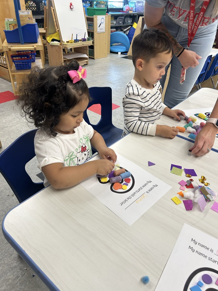 Using fine motor and to learn the first letter in our name!