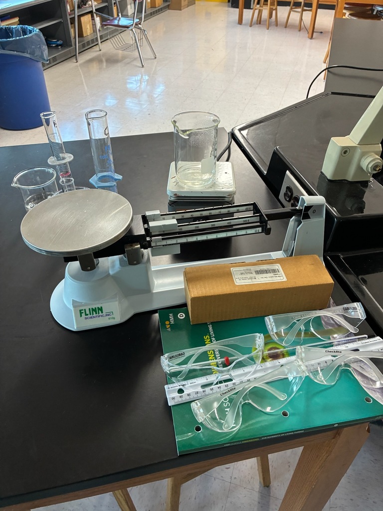 7th Grade Science is practicing using lab equipment during an experiment.