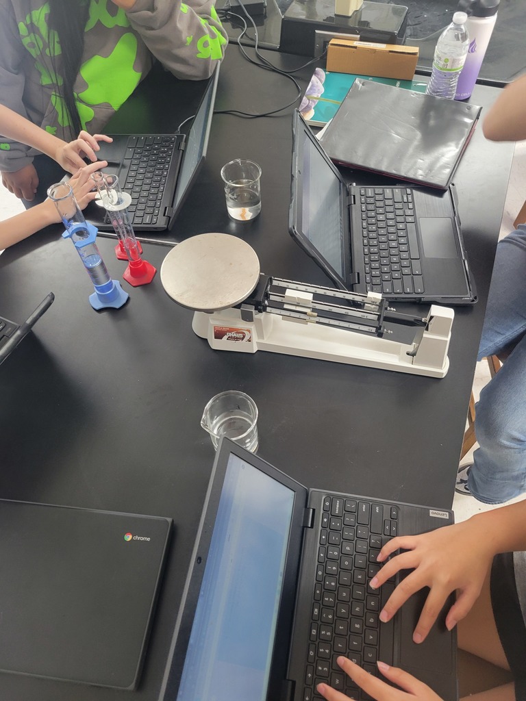 Today our 7th graders enjoyed participating during their lab and experimenting with different lab equipment.