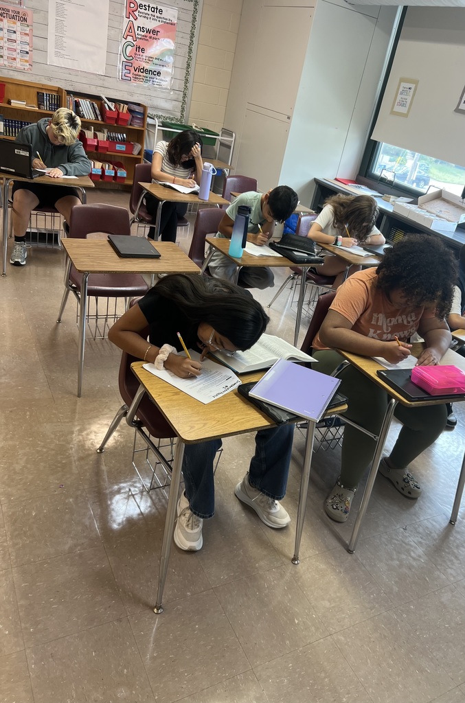 Students working independently on a center.