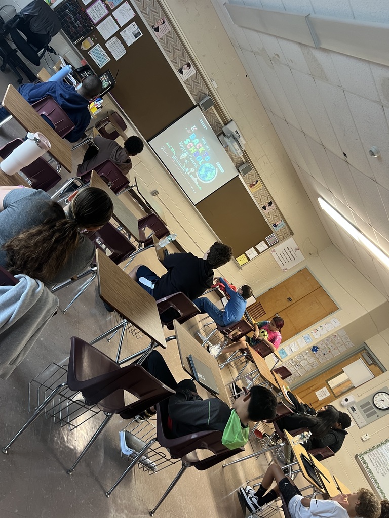 Students watching the Central school morning show.