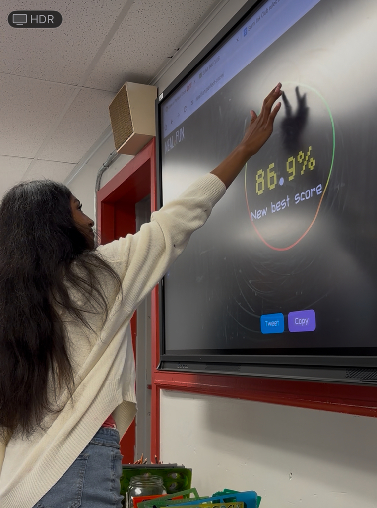 🖌️ Today our Art students put their skills to the test with the Perfect Circle Challenge on Neal.fun! 🎯 They tried to draw the most accurate freehand circle possible—no rulers, no tracing, just steady hands and focus. A fun way to mix art, problem-solving, and a little friendly competition! 🔵✨