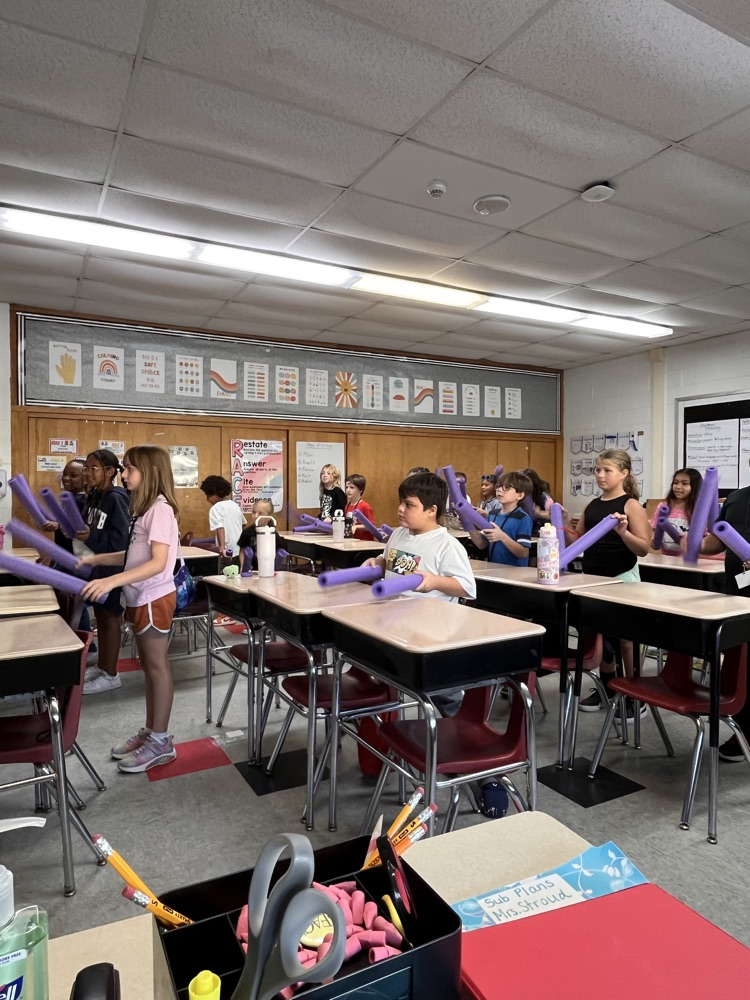 Desk drumming for a brain break in Mrs. Stroud’s class.
