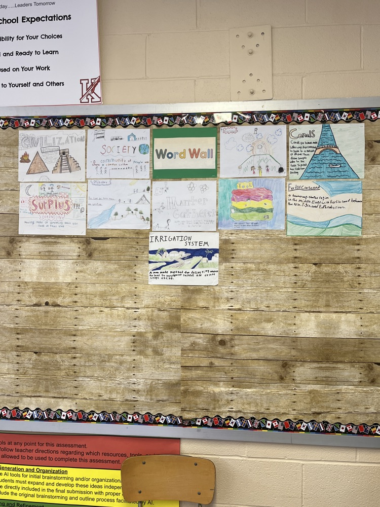 6th Grade Social Studies Word Wall