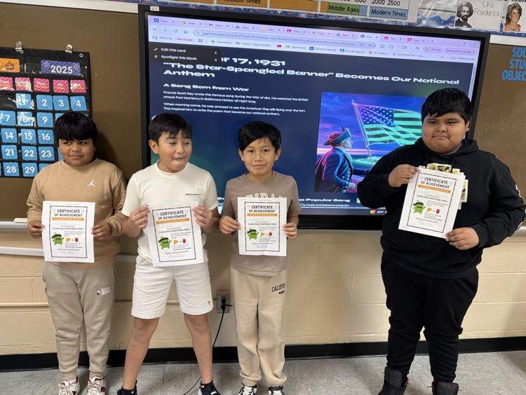 6th Graders being rewarded!