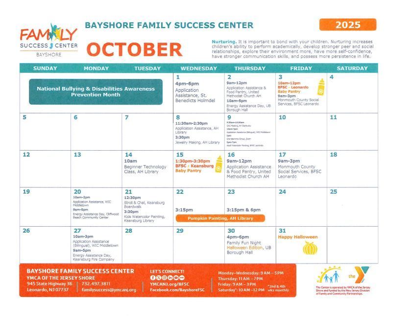 Bayshore Family Success Center October Happenings