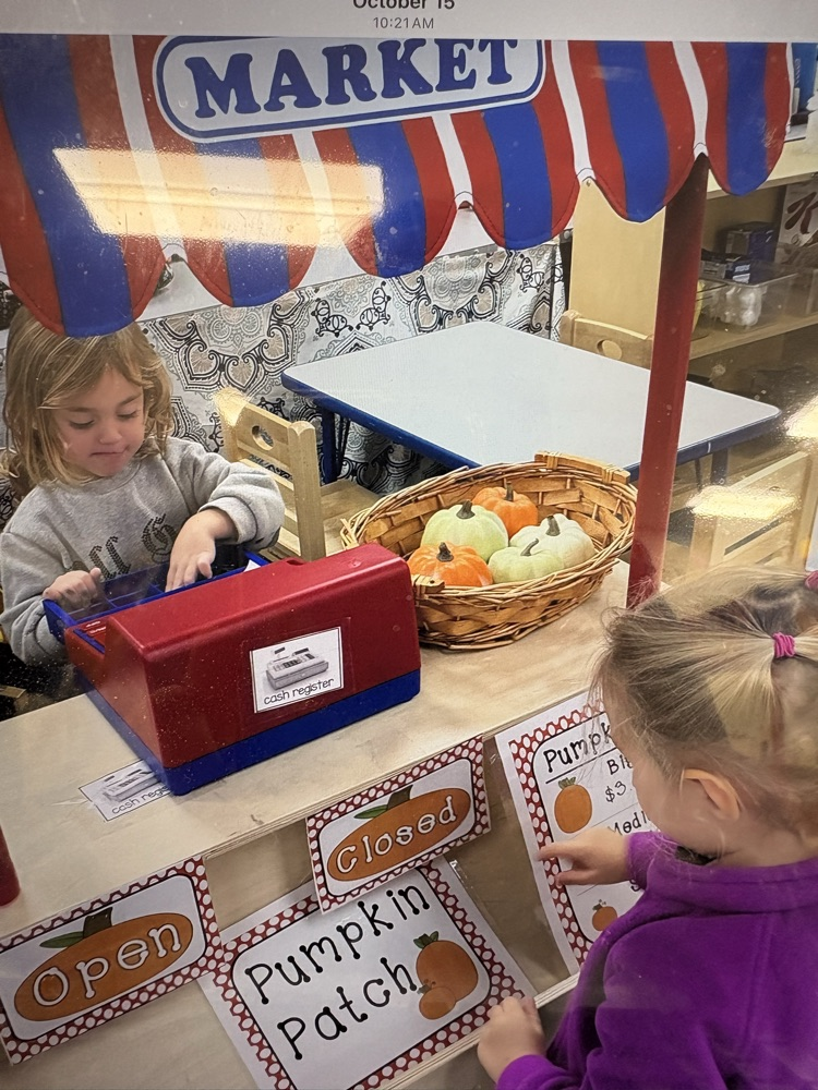 Our pumpkin shop is open in the classroom! We love the fall!