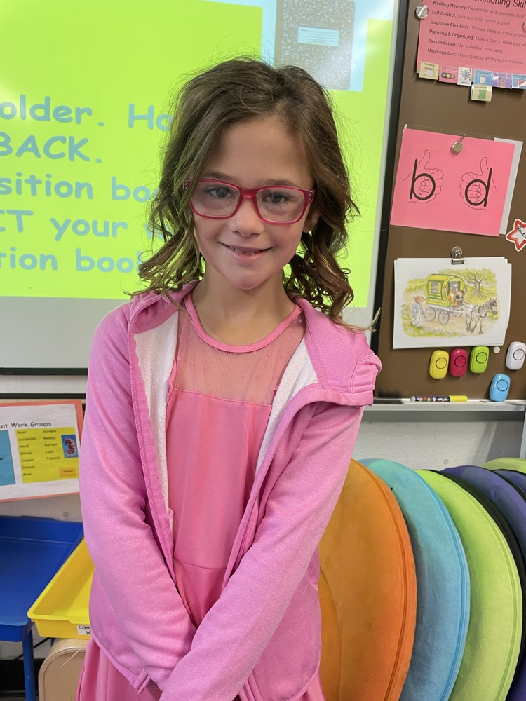 Love her new glasses!