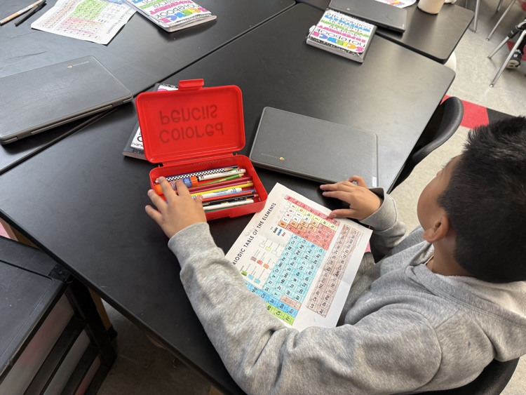 6th graders learning about the Periodic Table 