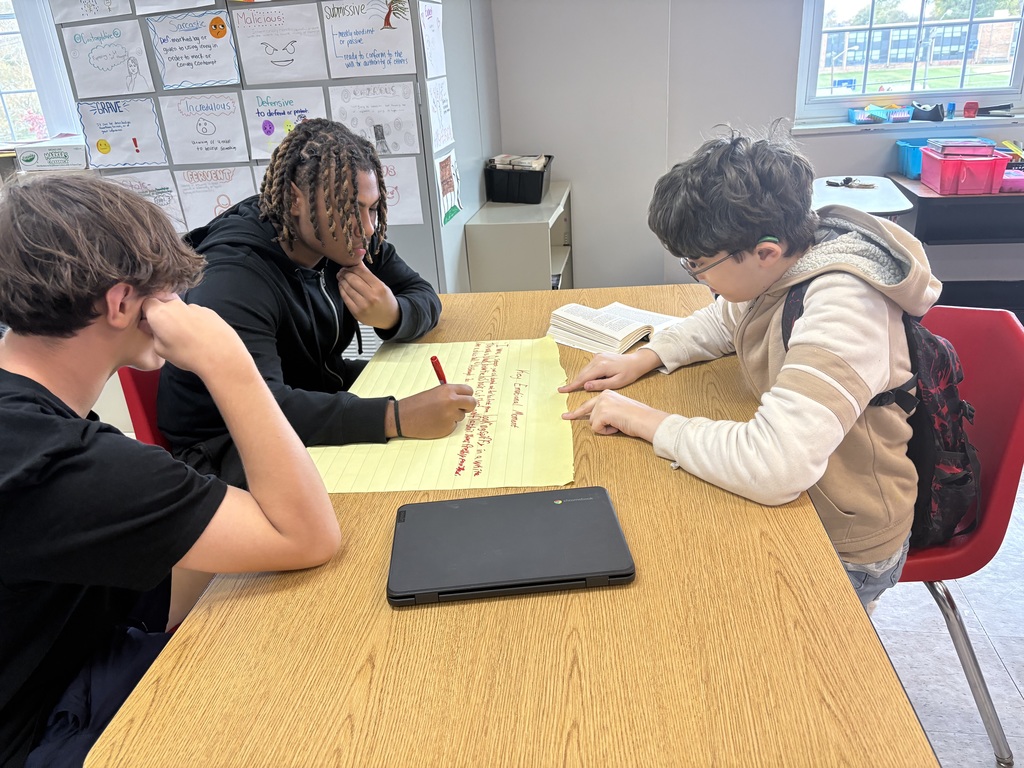 Students collaborating on a project.