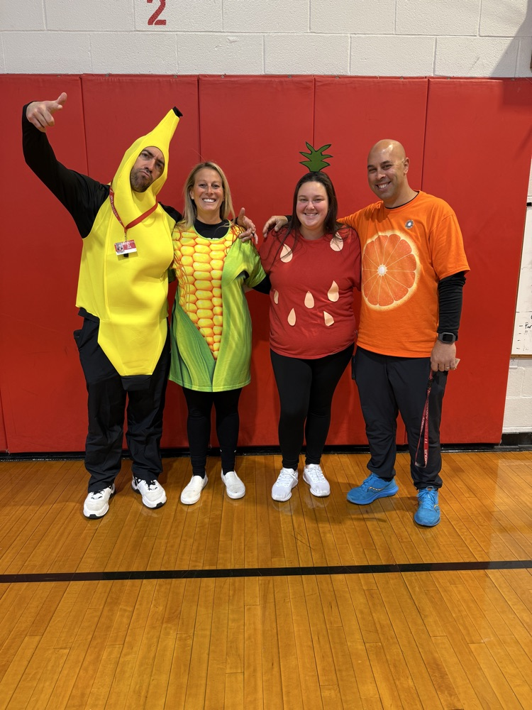 The KCS PE staff as fruits and vegetables 