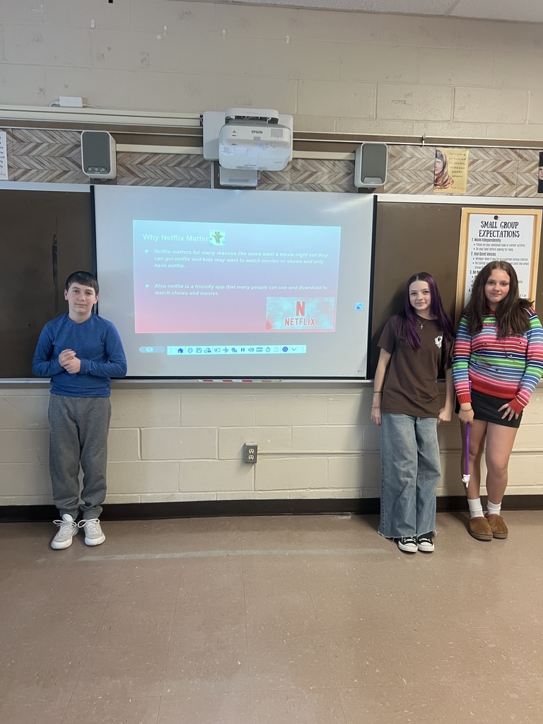Students presenting their multimedia presentation. 