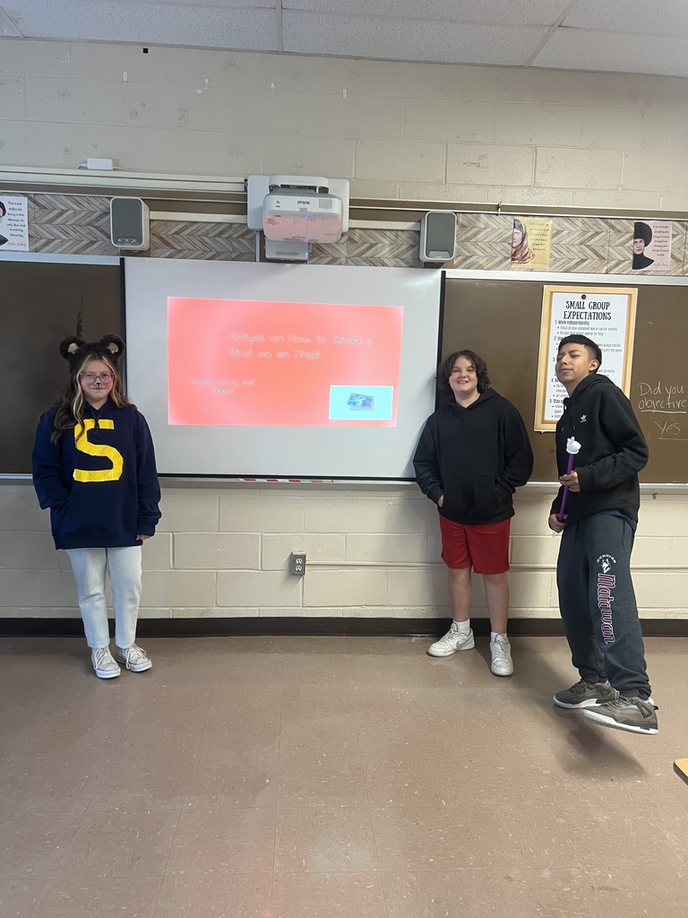 Students presenting their multimedia presentation. 