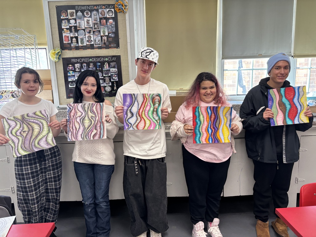 Way to go Art 2 students - Love the hard work and patience used creating an optical illusion