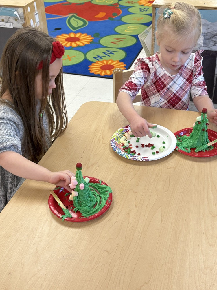 We had fun decorating trees today.