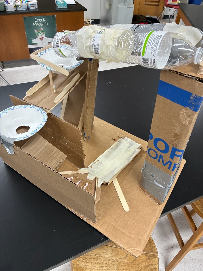 8th Grade science students are designing and creating a roller coaster for a marble. They will then determine the average speed using the distance of the roller coaster and time it takes the marble to complete the course.