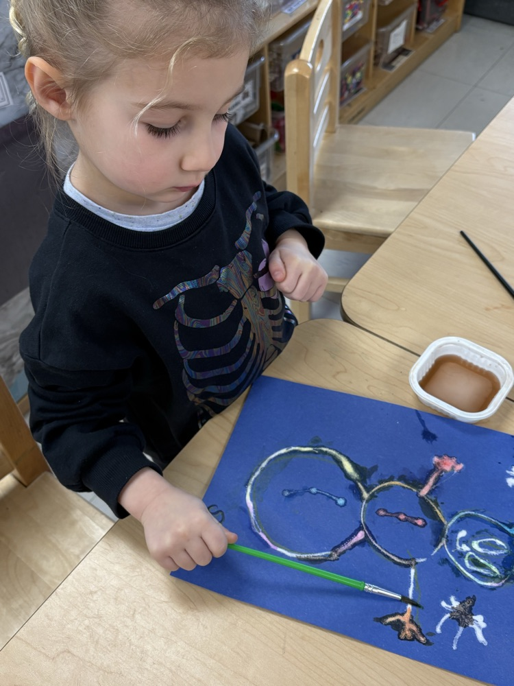 Winter salt painting for small group today.