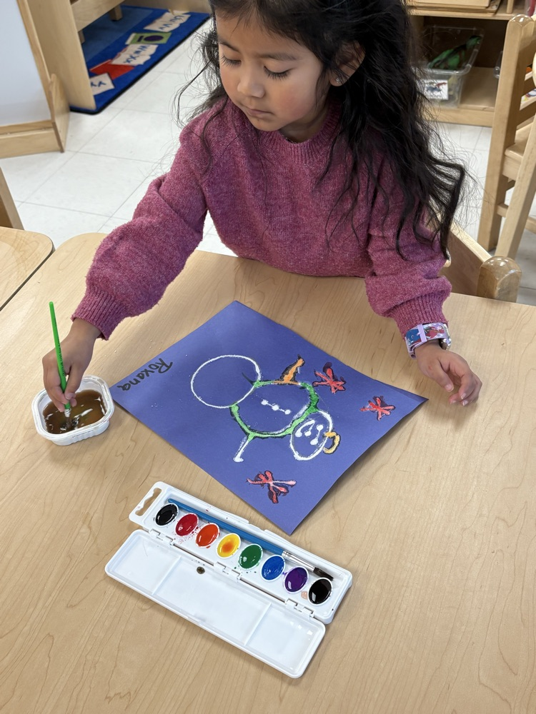 Winter salt painting for small group today!