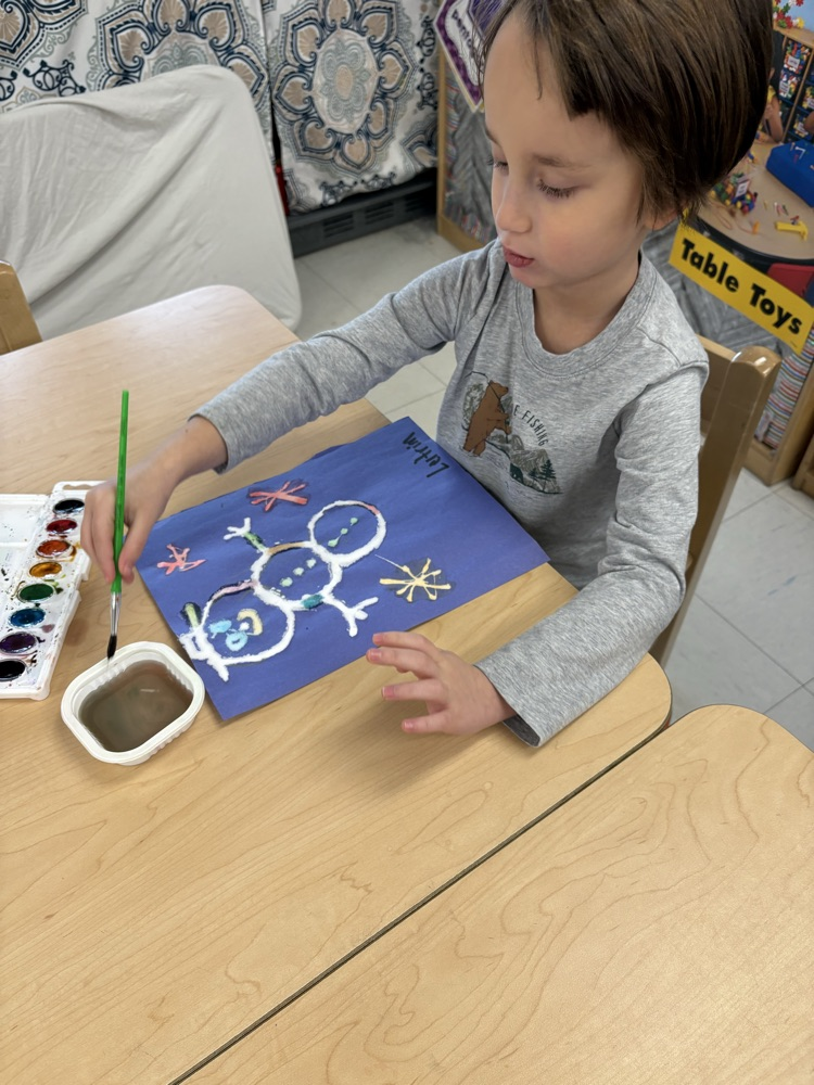 Winter salt painting for small group today!