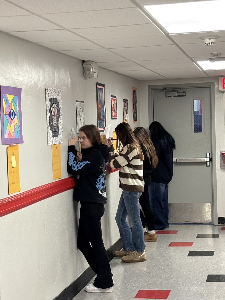 Our Art 2 students are working on a student gallery critique lesson - Students will be critiquing each others internal self portraits. stop by to see their AMAZING ideas come to life in their art work!!!!
