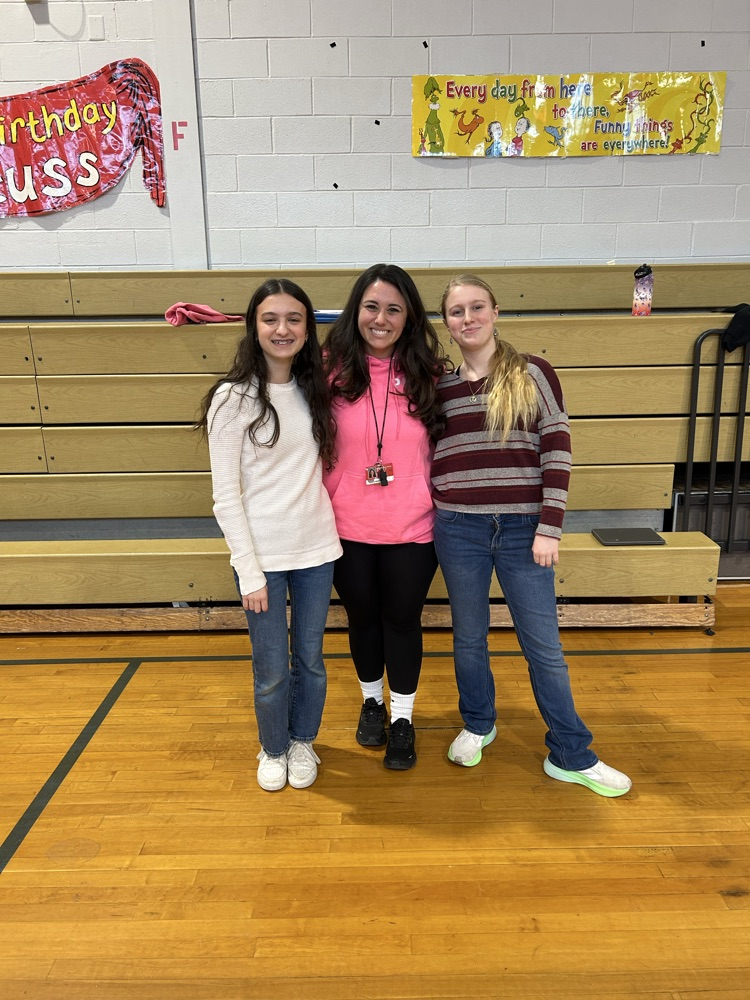 Teamwork in action! Our 8th graders helping prepare the gym for Read Across America Week!