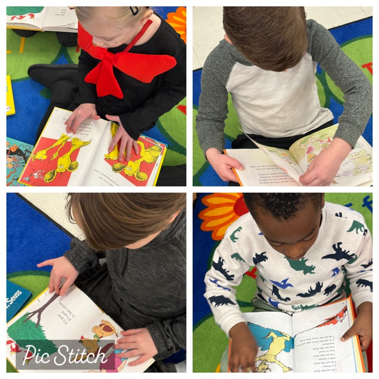 We love looking at Dr.Suess books. We love listening for rhyming words! 