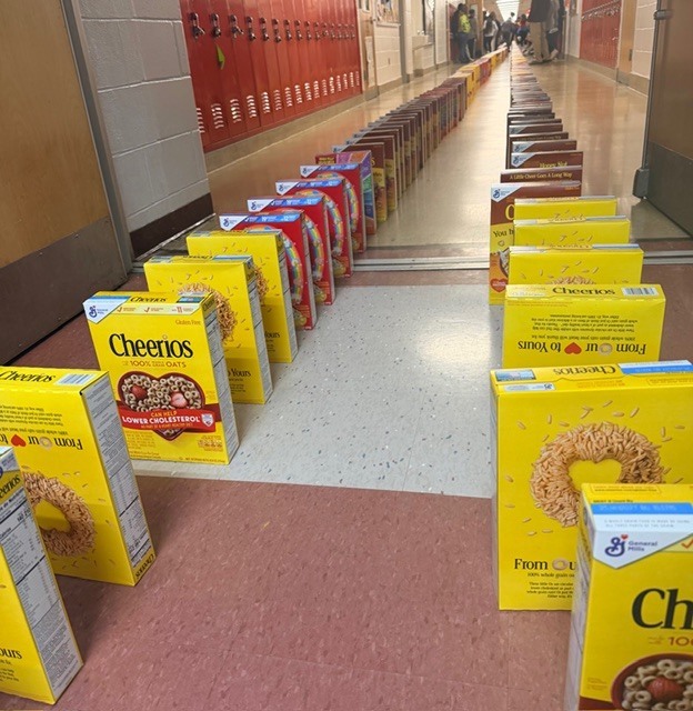 cereal boxes lined up