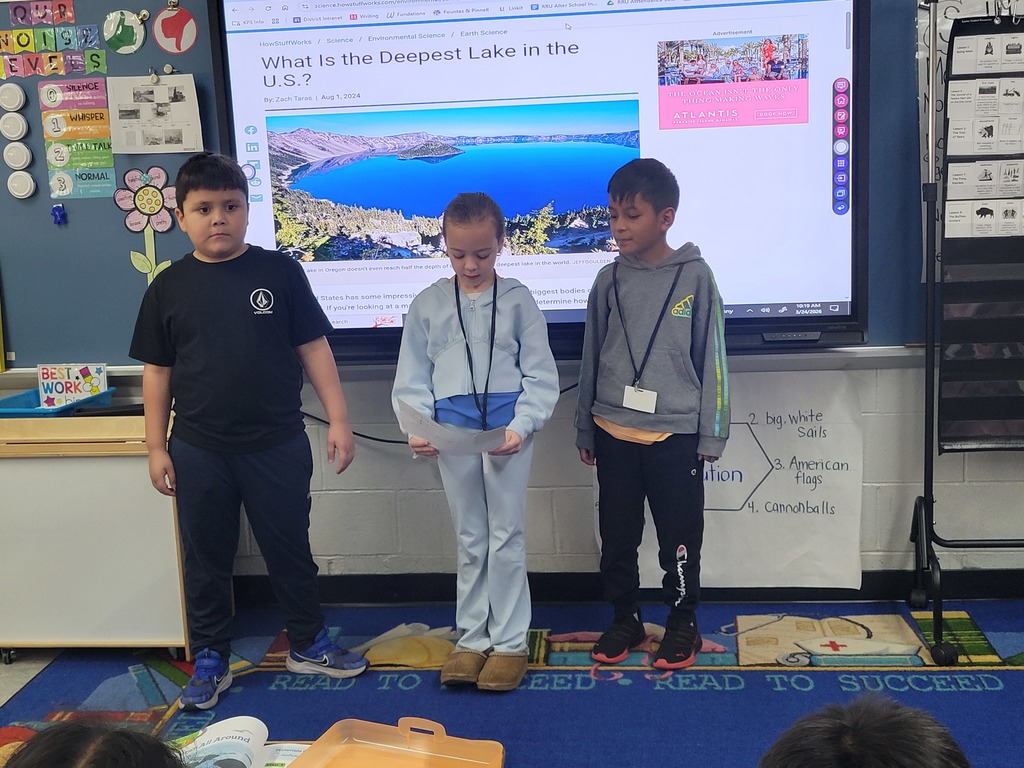 Today in Ms. Ring's class, we enjoyed the children sharing their research all about different properties of bodies of water. 