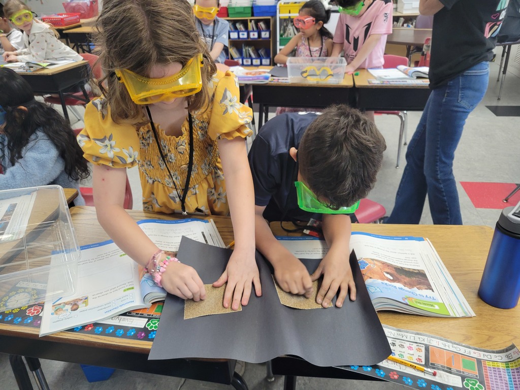 Today in 2nd grade, our scientists began to explore what happens to rocks when they are exposed to different elements.