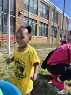 Pre K Student at Field Day