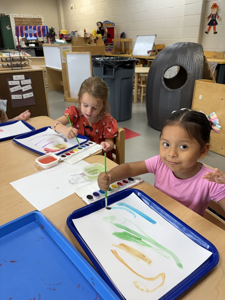 we love painting in Pre-K!!