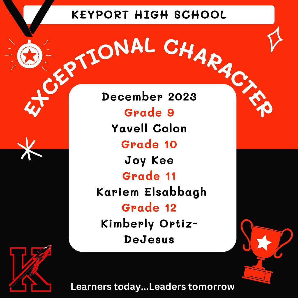 Character December Students of the Month