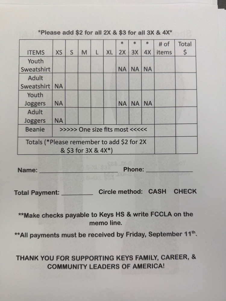 FCCLA Fundraiser