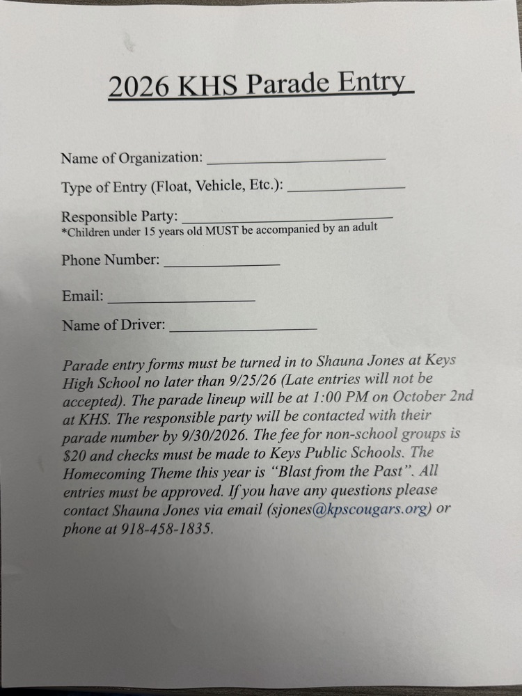 Parade Entry Form