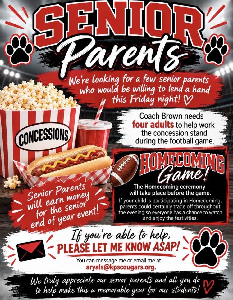 Senior Concession Stand Help Needed!