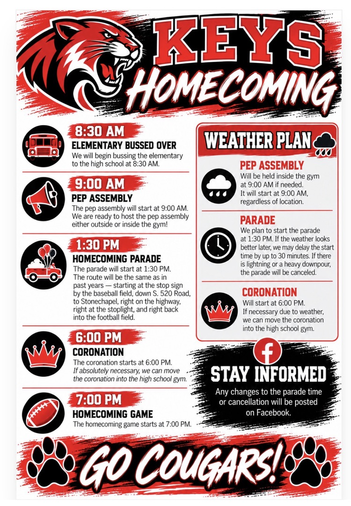 Homecoming schedule.