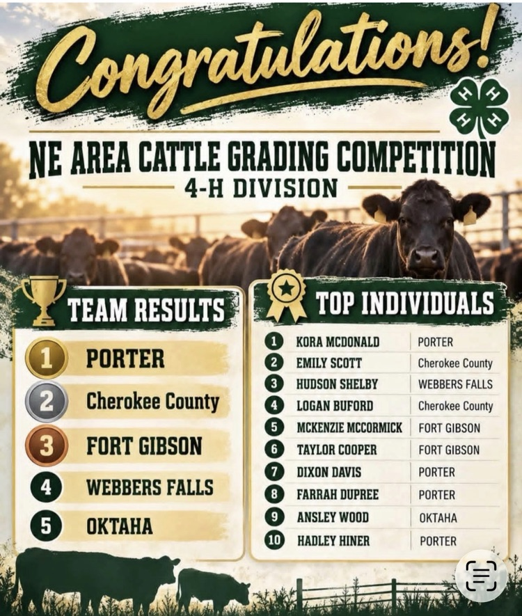 4-H Cattle Grading Results.