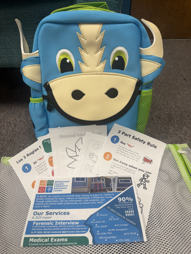 event bag with informational flyers