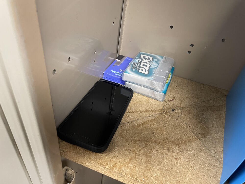 cell phone kept in a locker
