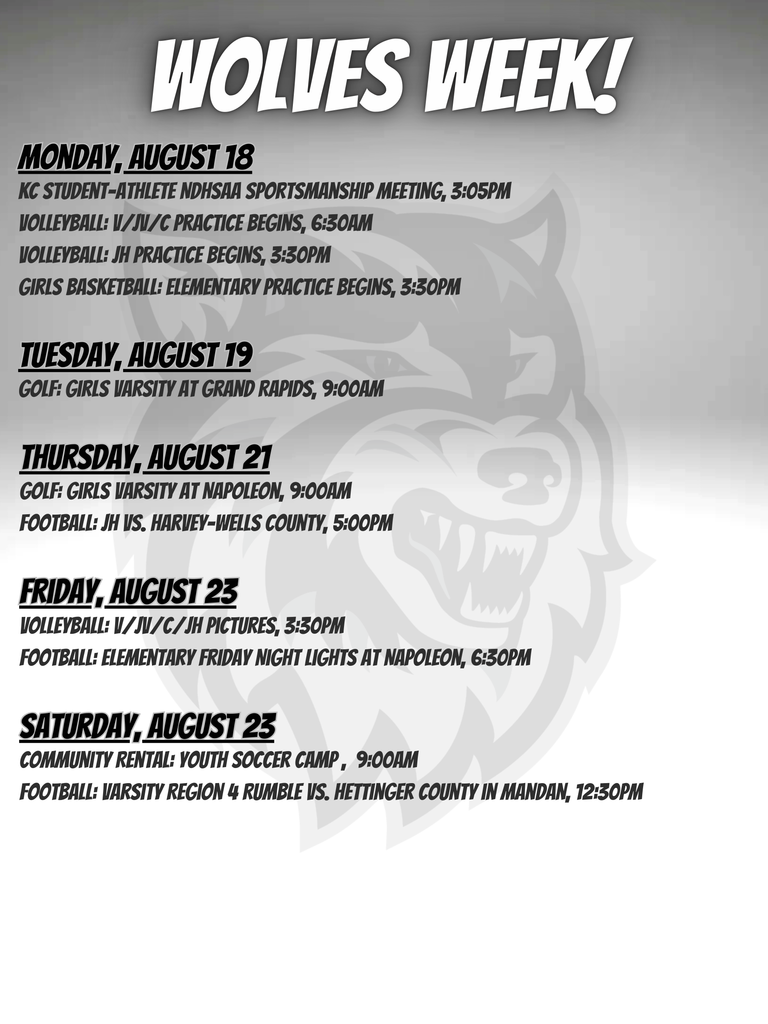 Wolves Week 8/18/25