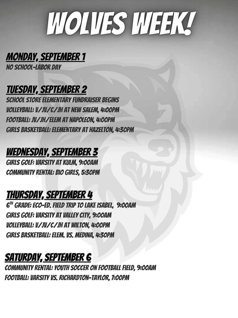 Wolves Week 9/1/25