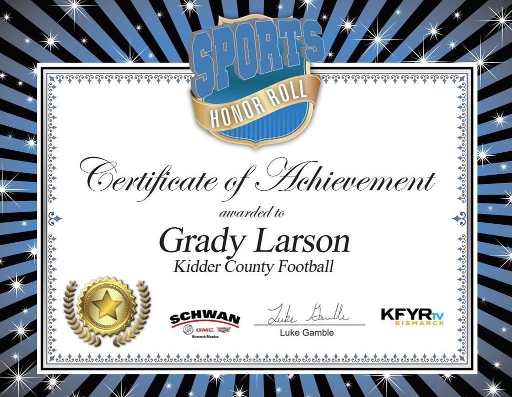 Grady Larson Sports Honor Roll
