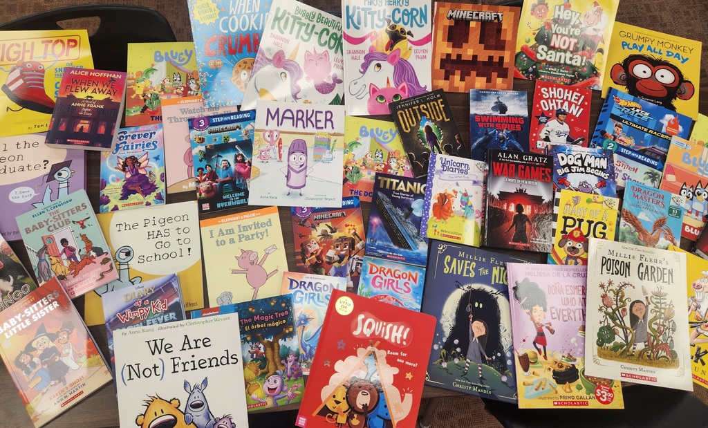 A sampling of the great books to be added to our school library! Happy Reading!