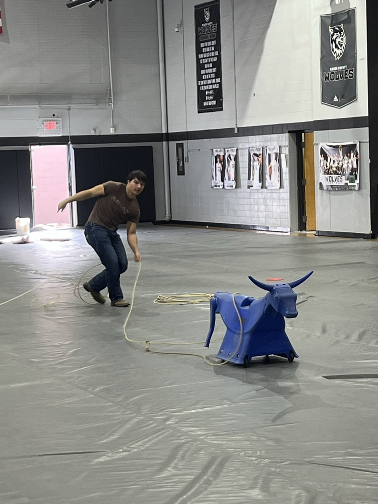 Mason Whitman showing off his roping skills.