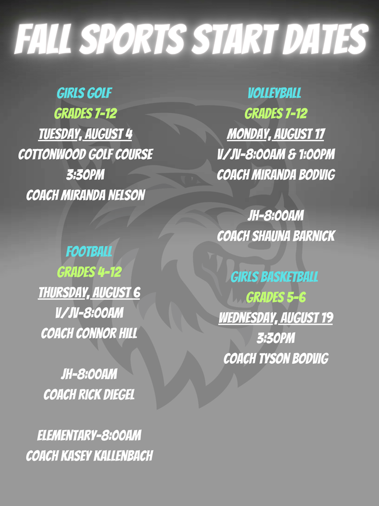2026 Fall Sports Start Dates