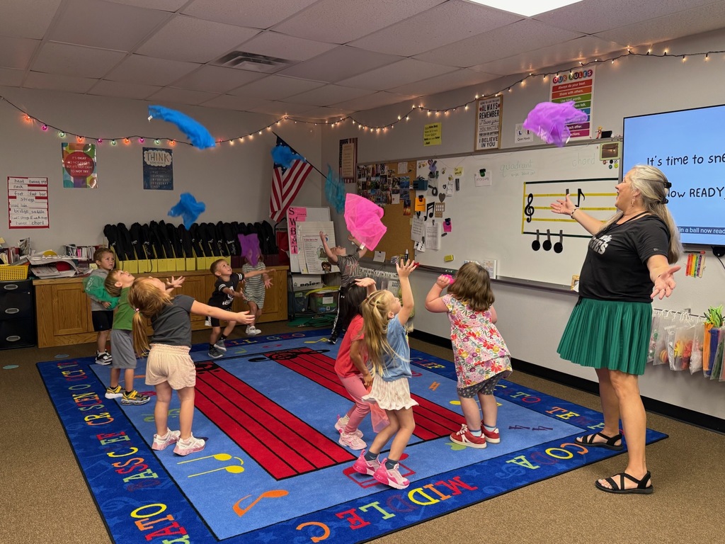 PreK movement with scarves, so much fun!