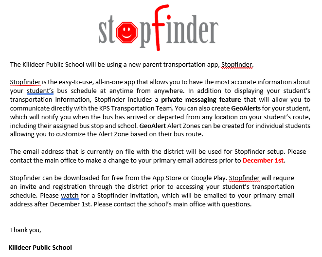 Stopfinder