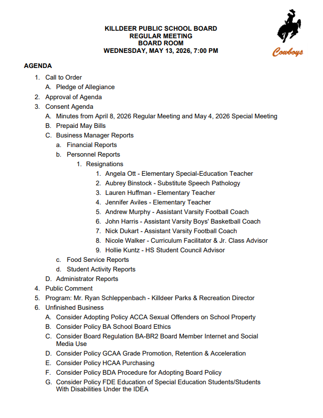 Agenda 5-13-26
