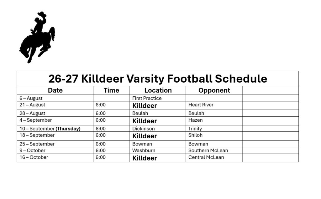 Tentative Varsity Football Schedule