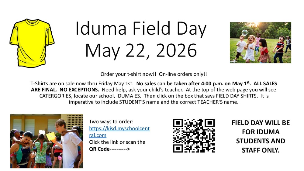 Instructions to order your Field Day T-shirts